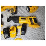 Lot of DeWalt 18v Tools: Reciprocating Saw, Impact Driver, Circular Saw, Light, 3 Batteries, No Charger