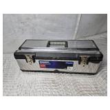Mastercraft 26x11x8 1/2" Tool Box and Contents - See Pics, Crow Bar, File, Vice Grips and Much More