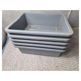 Lot of 5 Heavy Duty Plastic Bus Bins for Storage and Organizing