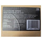 Cloudline Roof Fan for Inline Duct for AC Infinity Grow Tent - New