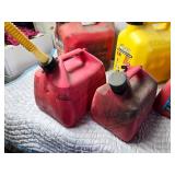 Large Lot of Various Sized Gas Cans