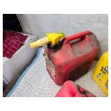 Large Lot of Various Sized Gas Cans