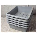 Lot of 5 Bussing Bins for Storage and Organizing