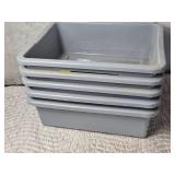 Lot of 5 Bussing Bins for Storage and Organizing