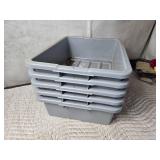 Lot of 5 Bussing Bins for Storage or Organizing