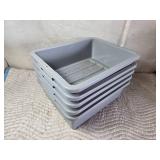 Lot of 5 Bussing Tubs for Storage and Organizing