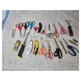 Lot of Scissors and Utility Knives