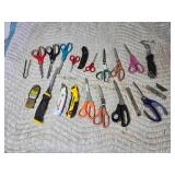 Lot of Scissors and Utility Knives