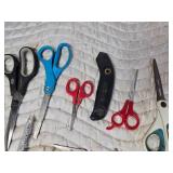 Lot of Scissors and Utility Knives