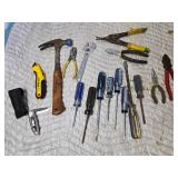 Misc Lot of Tools: Hammer, Pocket Knife, Screwdrivers, Pliers and More