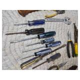 Misc Lot of Tools: Hammer, Pocket Knife, Screwdrivers, Pliers and More