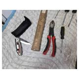 Misc. Lot of Tools: Screwdrivers, Hammer, Adjustable Wrenches, Small Pipe Wrench and More