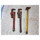 Pipe Wrenches and a Wrecking Bar