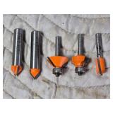 Lot of 5 Different CMT Router Bits