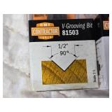 Lot of 3 CMT Contractor Tools Router Bits - V Groove and 2 Different Round Overs