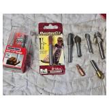 Router Bits and Plastic Container