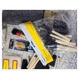 Large Lot of Paint Brushes, Foam Brushes, Large Q Tips and Other Painting Supplies