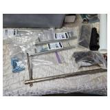 2 Plastic Bins full of Plumbing, Fasteners, Drawer Pulls and Other - Bins have cracks in bottom