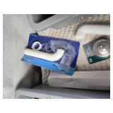 2 Plastic Bins full of Plumbing, Fasteners, Drawer Pulls and Other - Bins have cracks in bottom