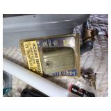 2 Plastic Bins full of Plumbing, Fasteners, Drawer Pulls and Other - Bins have cracks in bottom