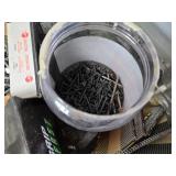 2 Plastic Bins full of Plumbing, Fasteners, Drawer Pulls and Other - Bins have cracks in bottom