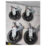 Lot of 4 Locking Scaffolding Wheels
