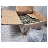 Pail of Joyce Hangers, Nearly Full Box of Screws