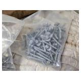 Pail of Joyce Hangers, Nearly Full Box of Screws