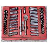 Snap-On 44 pc 1/4" Drive 6-Point Metric/ SAE General Service Set (Red)