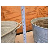 Lot of 2 Metal Flower or Plant Pots