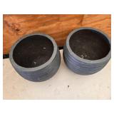 Matching Pair of Heavy Plastic Type Planters