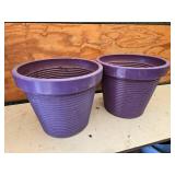 Lot of 2 Matching Plastic Flower Pots