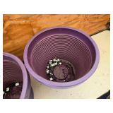 Lot of 2 Matching Plastic Flower Pots