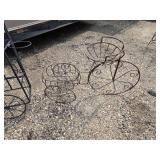 Metal Wire Garden Decor - Trike and Cart Shape (missing one leg)