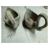 2 lg Cement swan planters