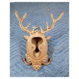 Cast iron deer head wall mount coat hook