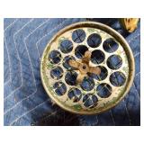 3 vintage metal flower frogs