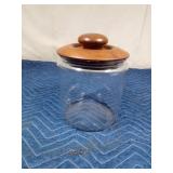 Cookie jar with genuine teakwood lid