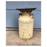 Vintage Milk Can with Tractor Seat Welded to Milk Can
