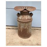 Vintage Milk Can with Tractor Seat Welded on Top