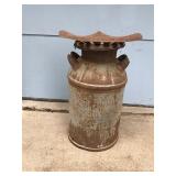 Vintage Milk Can with Tractor Seat Welded on Top