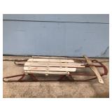 Vintage Wood and Metal Rail Sled