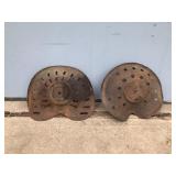 2 - Vintage Metal Tractor Seats
