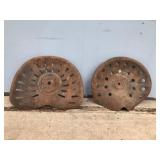 2 - Vintage Metal Tractor Seats