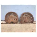 2 - Vintage Metal Tractor Seats