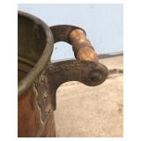 Vintage Copper Wash Boiler with Wood Handles - Says Revere on the side brackets of the handle