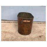 Vintage Copper Wash Boiler with Wood Handles - Says Revere on the side brackets of the handle