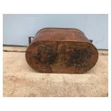 Vintage Copper Wash Boiler with Wood Handles - Says Revere on the side brackets of the handle