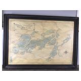 Framed Map of the Whitefish Chain of Lakes - Crow Wing County Minnesota