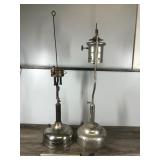 2 - Vintage Gas Lamp Lanterns and a Vintage Air Pump - Coleman & American Gas Machine Co.
